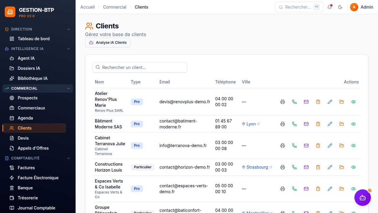 Fiche client et historique
